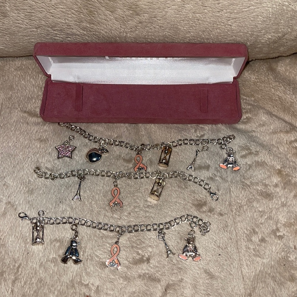 Breast Cancer Charm Bracelet